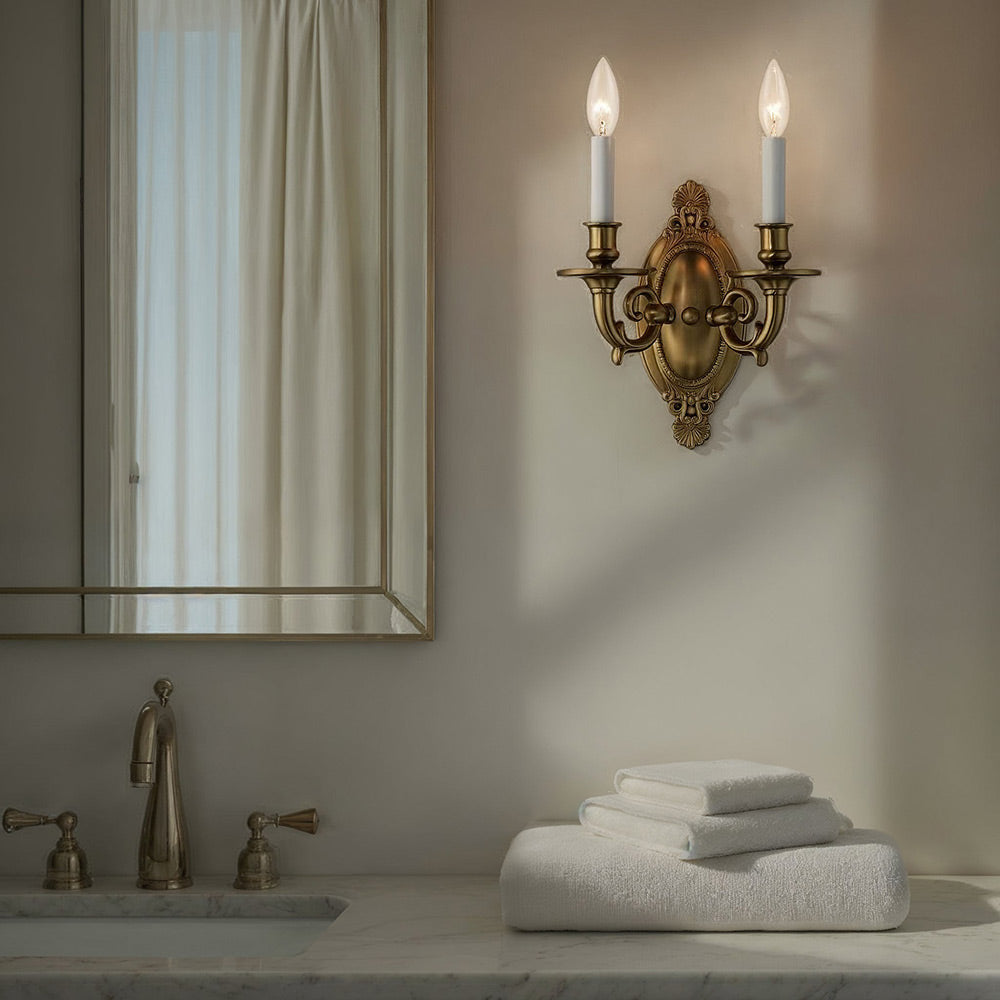Milford Wall Light in bathroom.