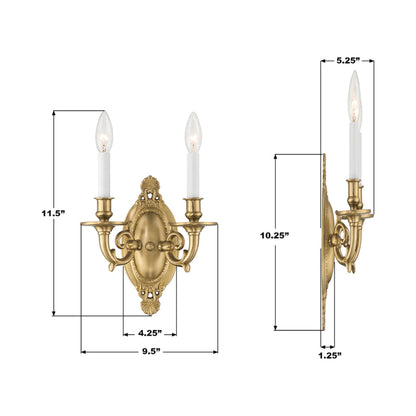 Milford Wall Light - line drawing.