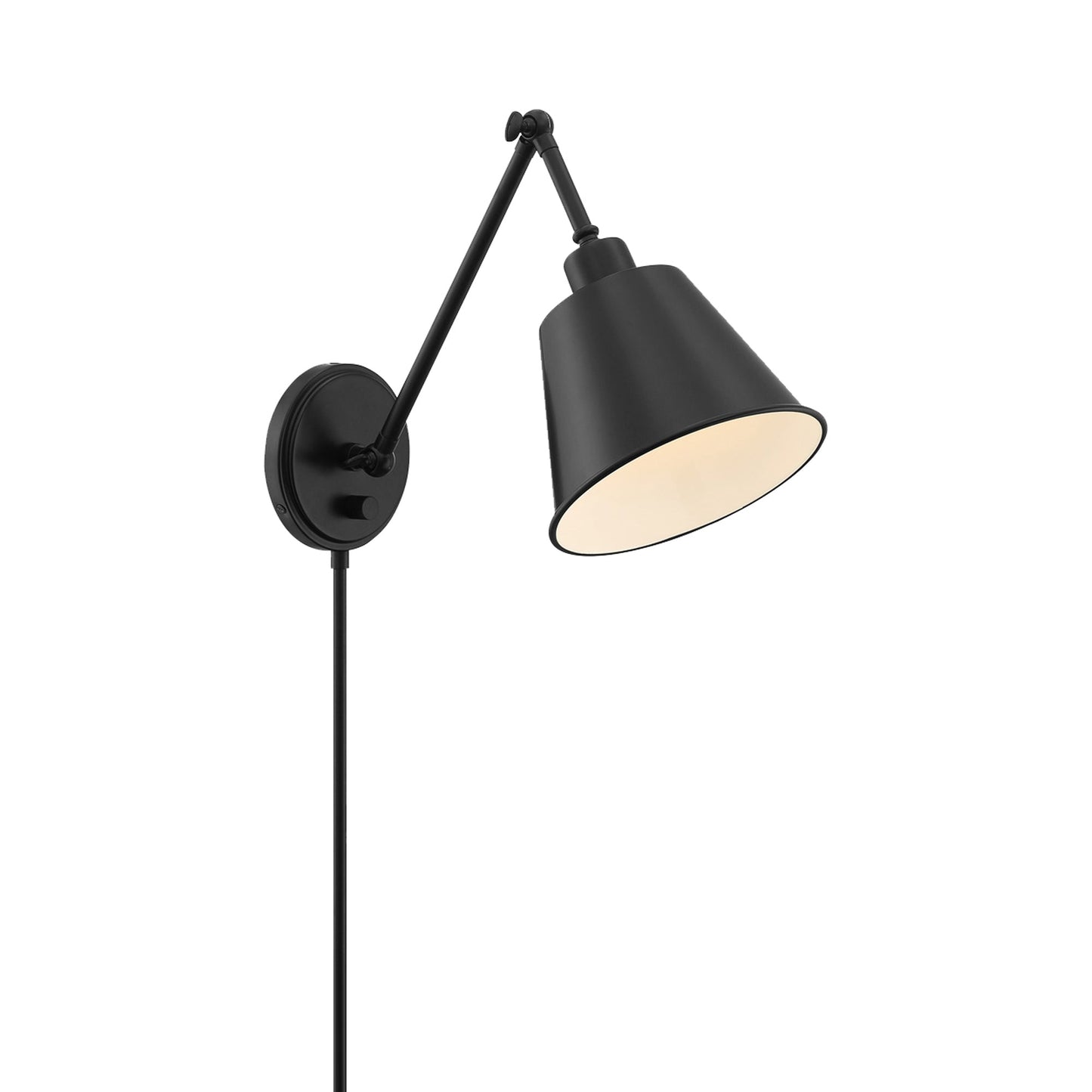 Mitchell Wall Light in Matte Black (16-Inch).