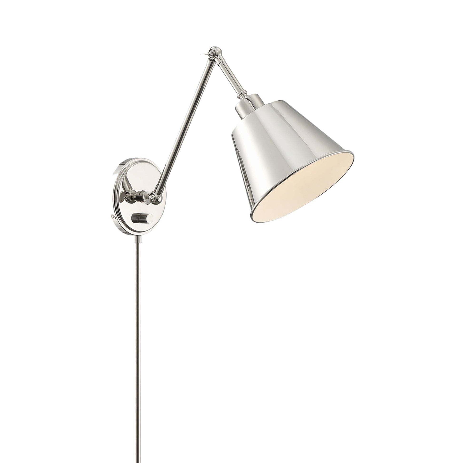 Mitchell Wall Light in Polished Nickel (16-Inch).