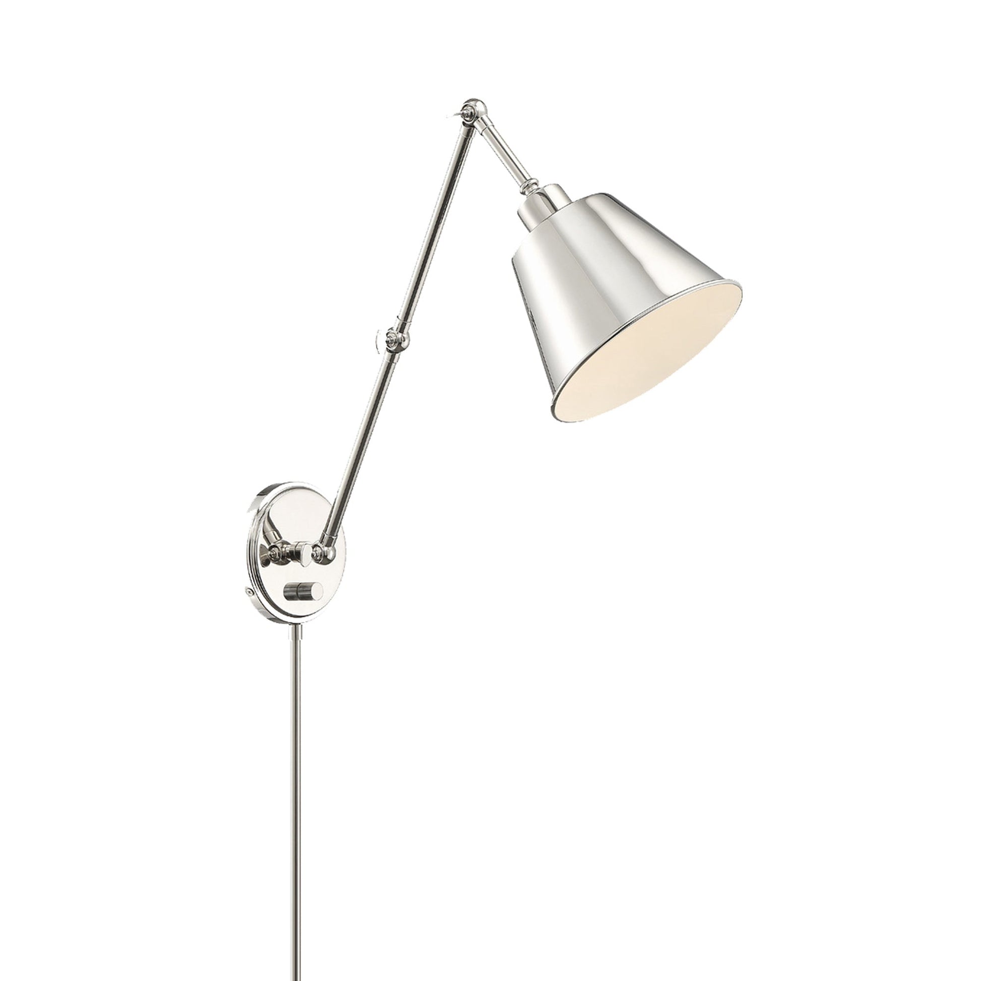 Mitchell Wall Light in Polished Nickel (30-Inch).
