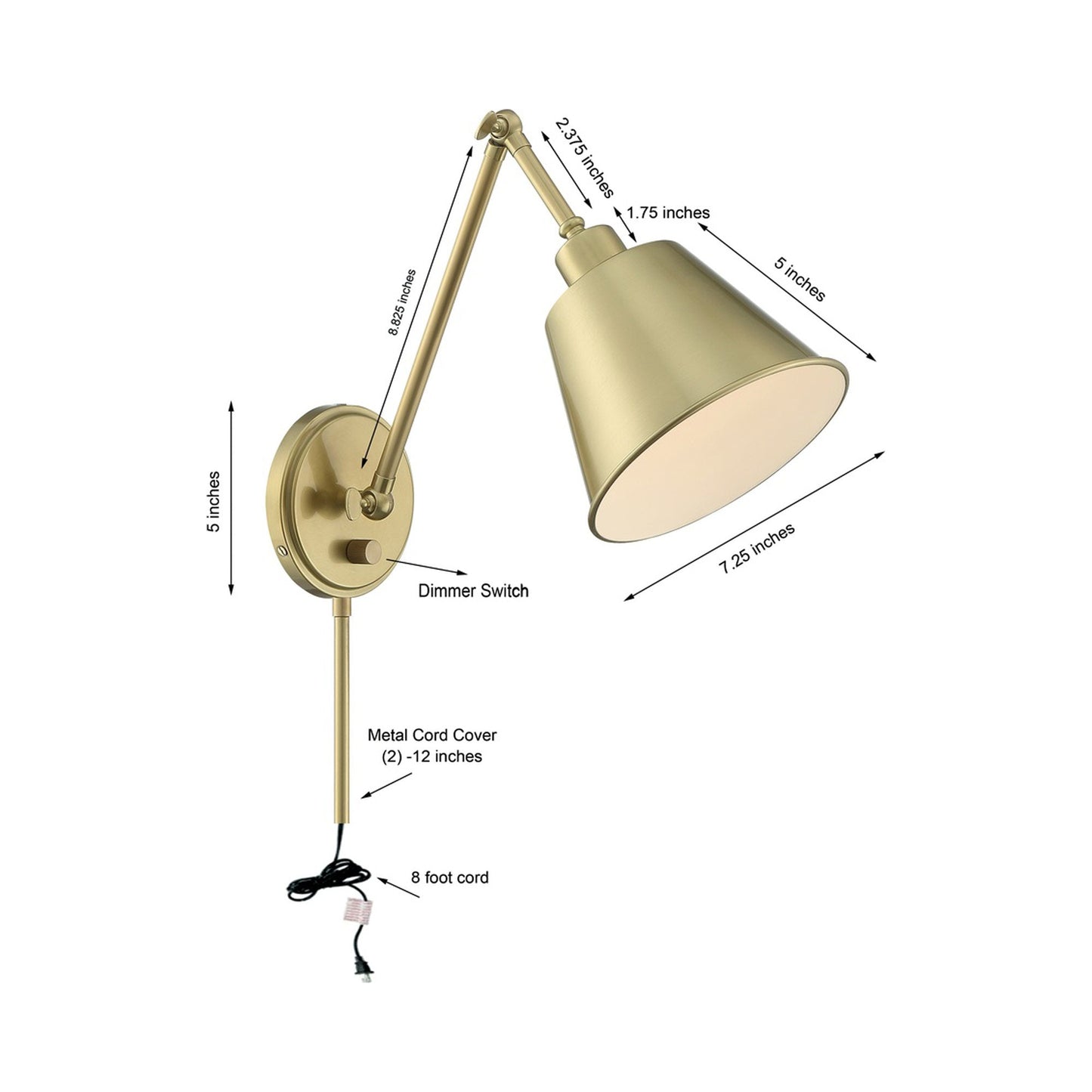 Mitchell Wall Light - line drawing.