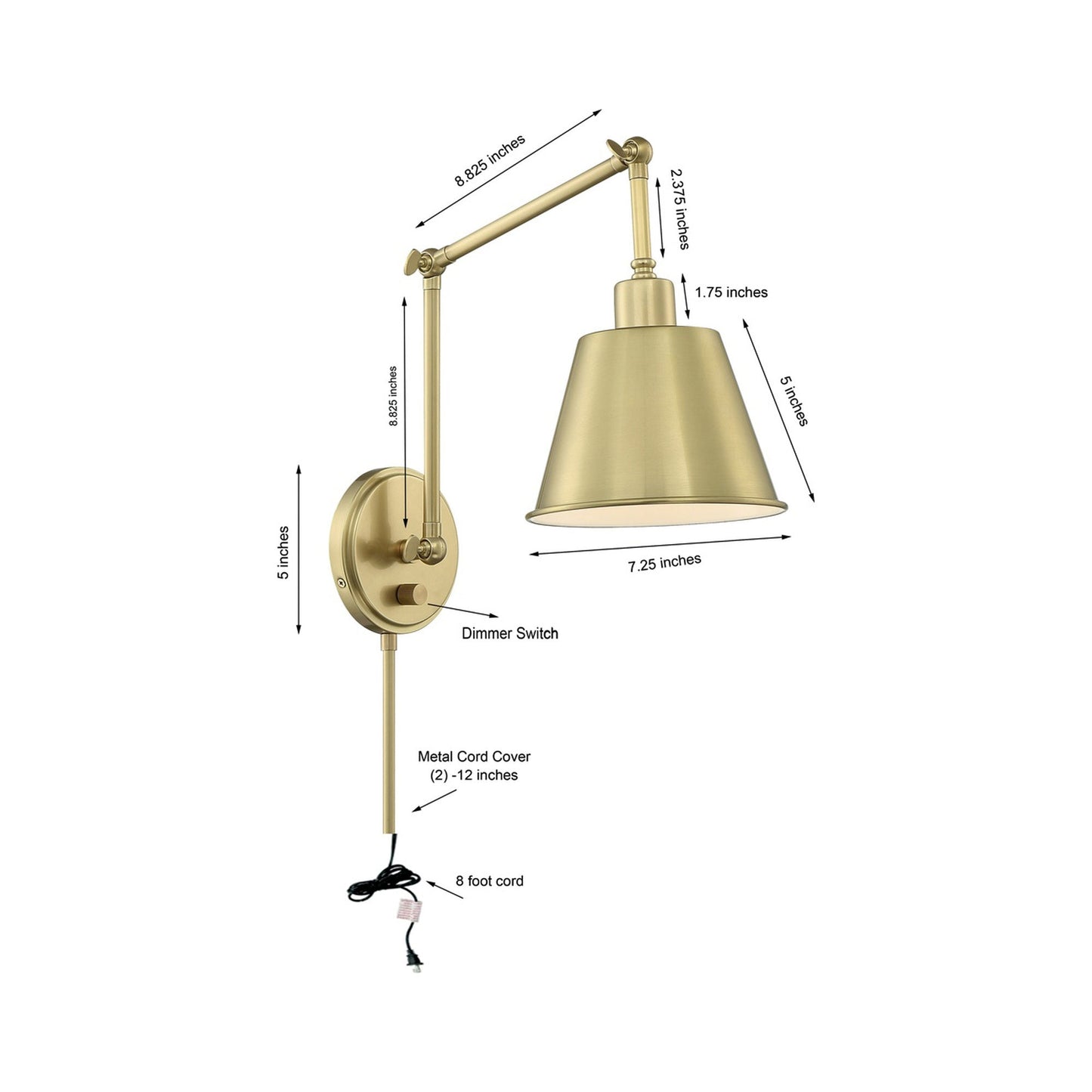 Mitchell Wall Light - line drawing.
