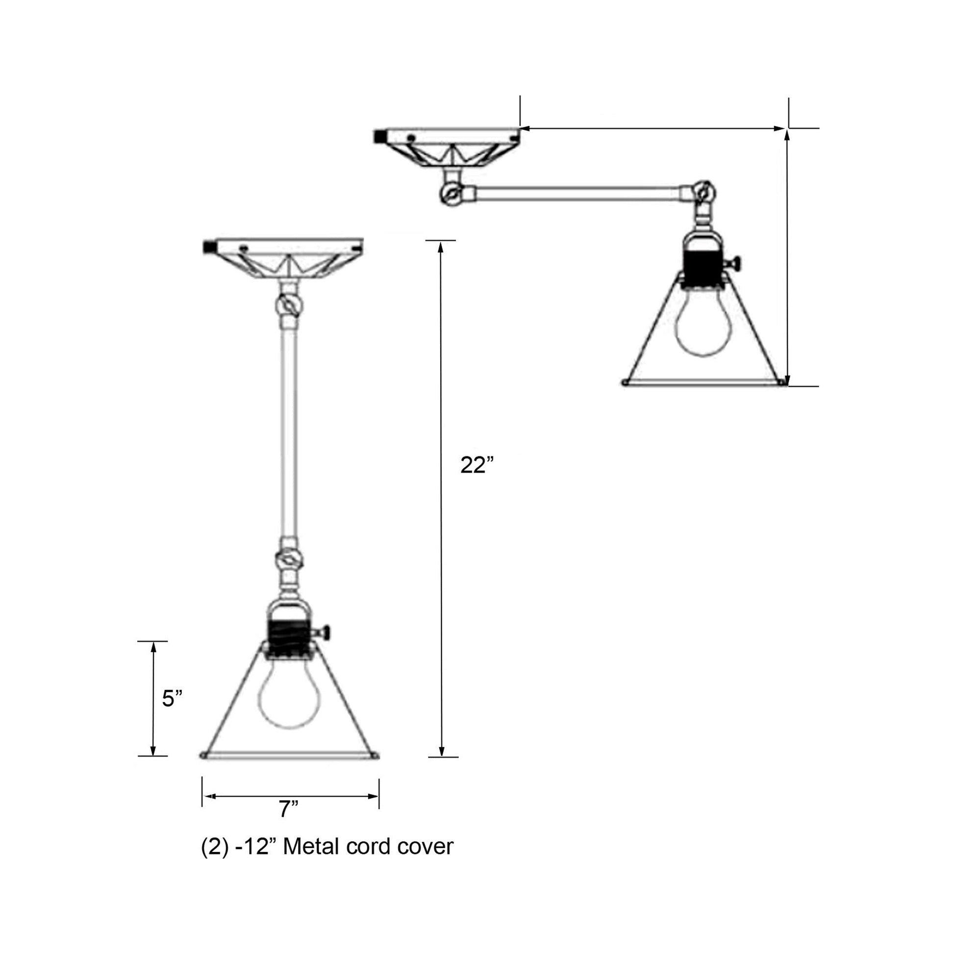 Morgan Wall Light - line drawing.