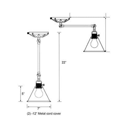Morgan Wall Light - line drawing.