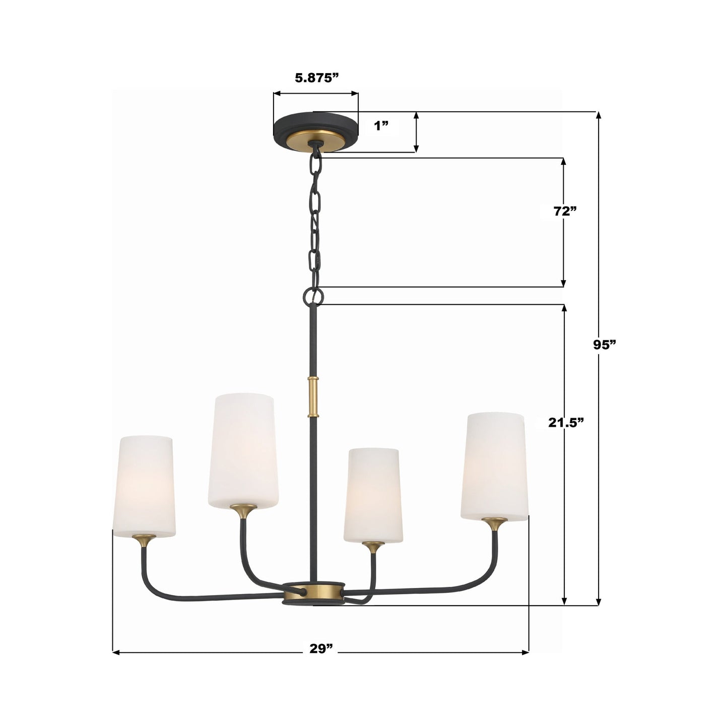 Niles Chandelier - line drawing.