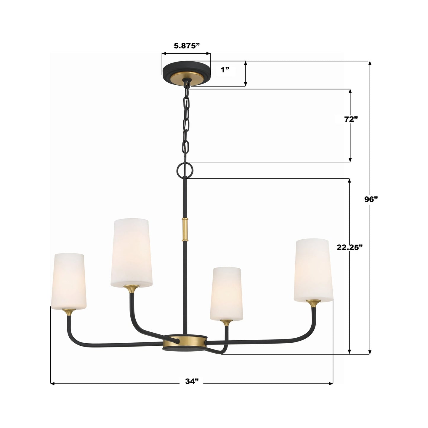 Niles Chandelier - line drawing.