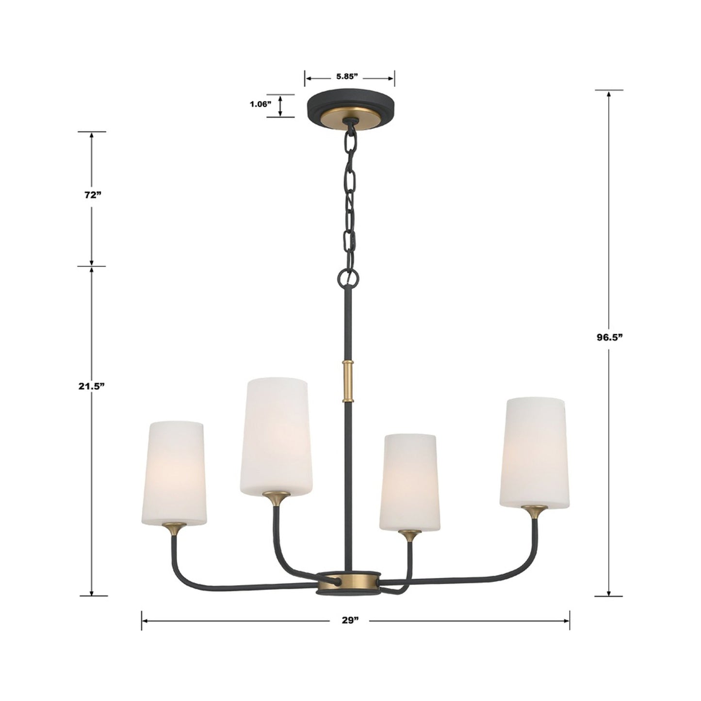 Niles Chandelier - line drawing.