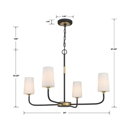 Niles Chandelier - line drawing.