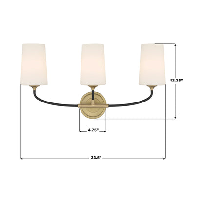 Niles Wall Light - line drawing.
