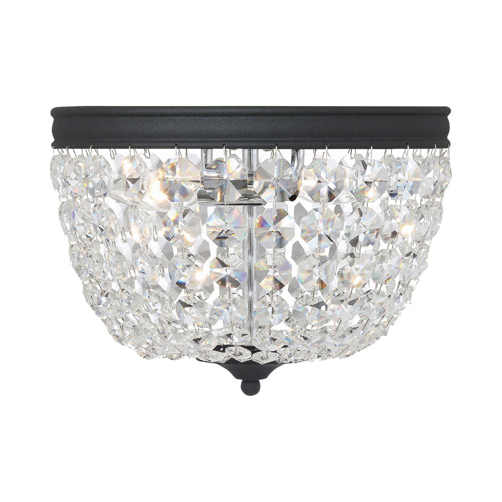 Nola Flush Mount Ceiling Light in Black Forged (2-Light).