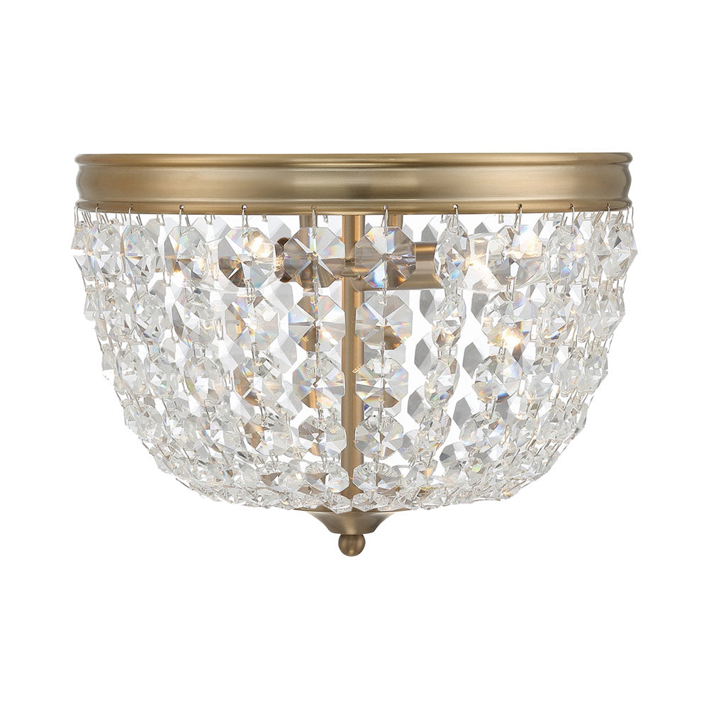 Nola Flush Mount Ceiling Light in Vibrant Gold (2-Light).