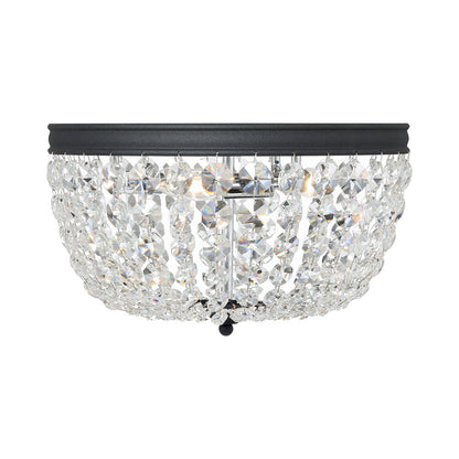 Nola Flush Mount Ceiling Light in Black Forged (3-Light).