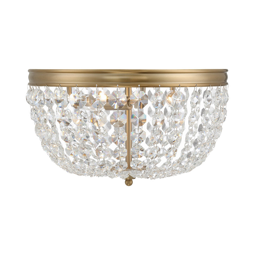 Nola Flush Mount Ceiling Light in Vibrant Gold (3-Light).