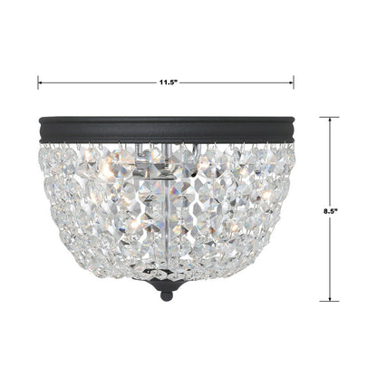 Nola Flush Mount Ceiling Light - line drawing.