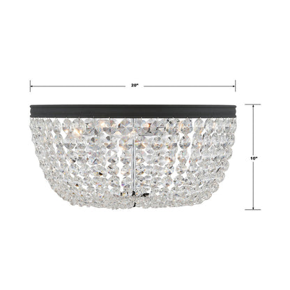 Nola Flush Mount Ceiling Light - line drawing.