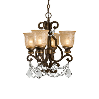 Norwalk Crystal Chandelier in Hand Cut Crystal (4-Light).