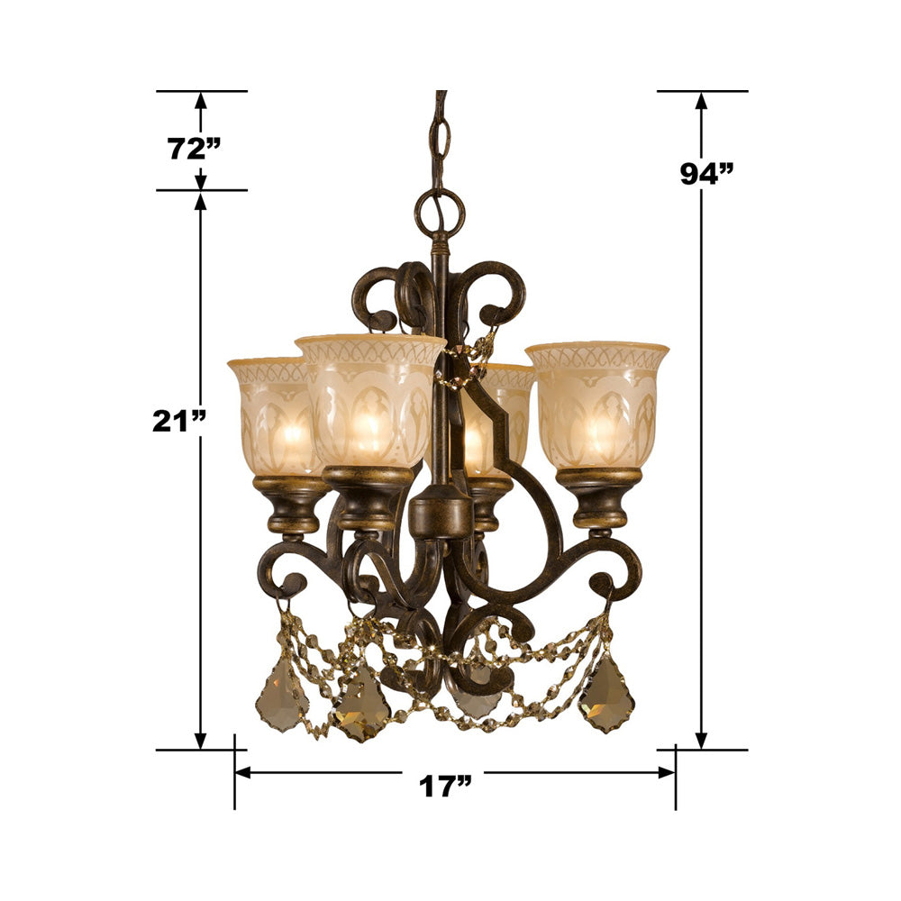 Norwalk Crystal Chandelier - line drawing.