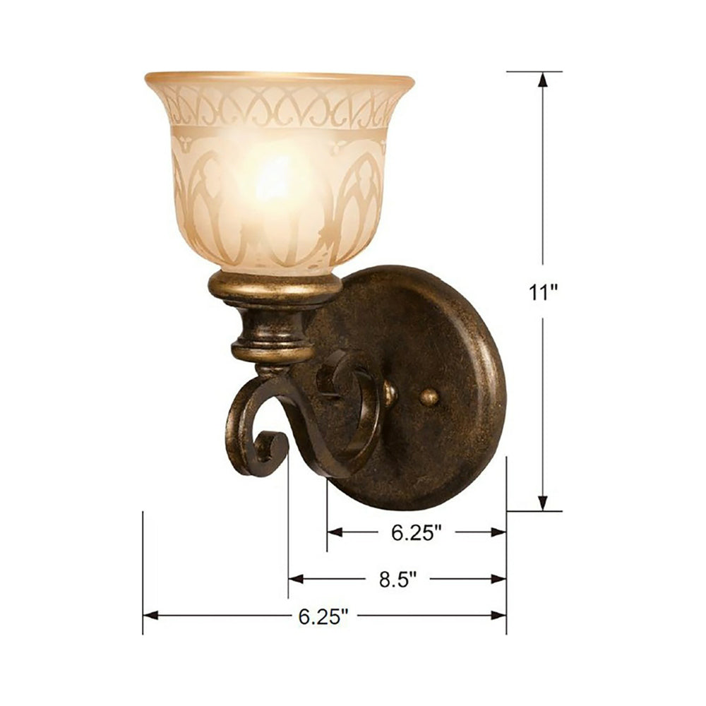 Norwalk Wall Light - line drawing.