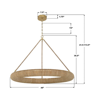 Oakley LED Chandelier - line drawing.