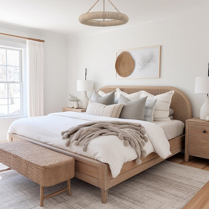Oakley LED Semi Flush Mount Ceiling Light in bedroom.