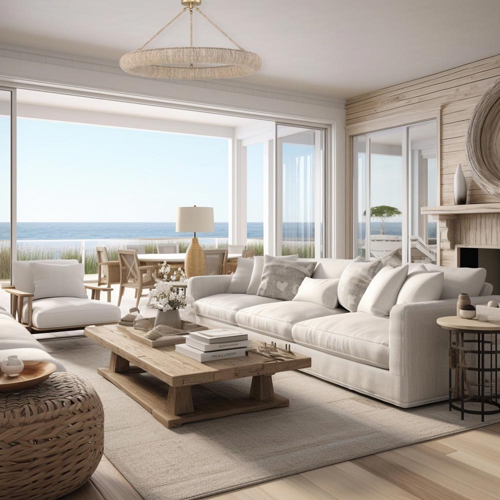 Oakley LED Semi Flush Mount Ceiling Light in living room.