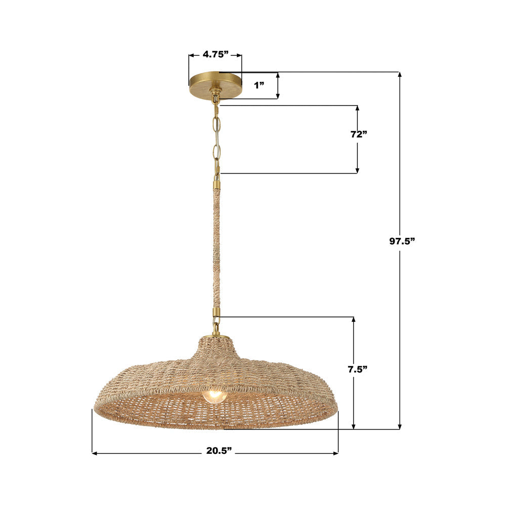 Odessa Pendant Light - line drawing.