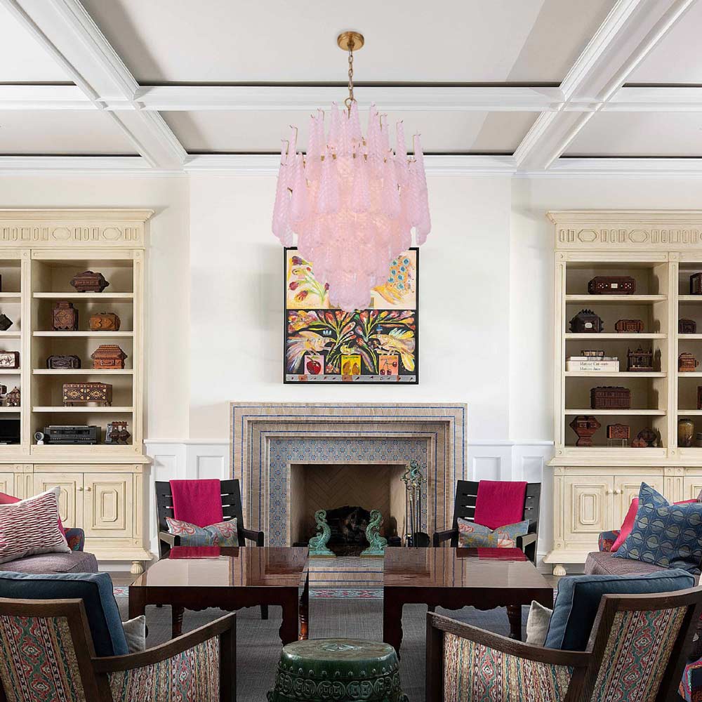 Ollie Chandelier in living room.