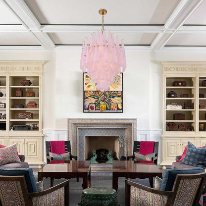 Ollie Chandelier in living room.