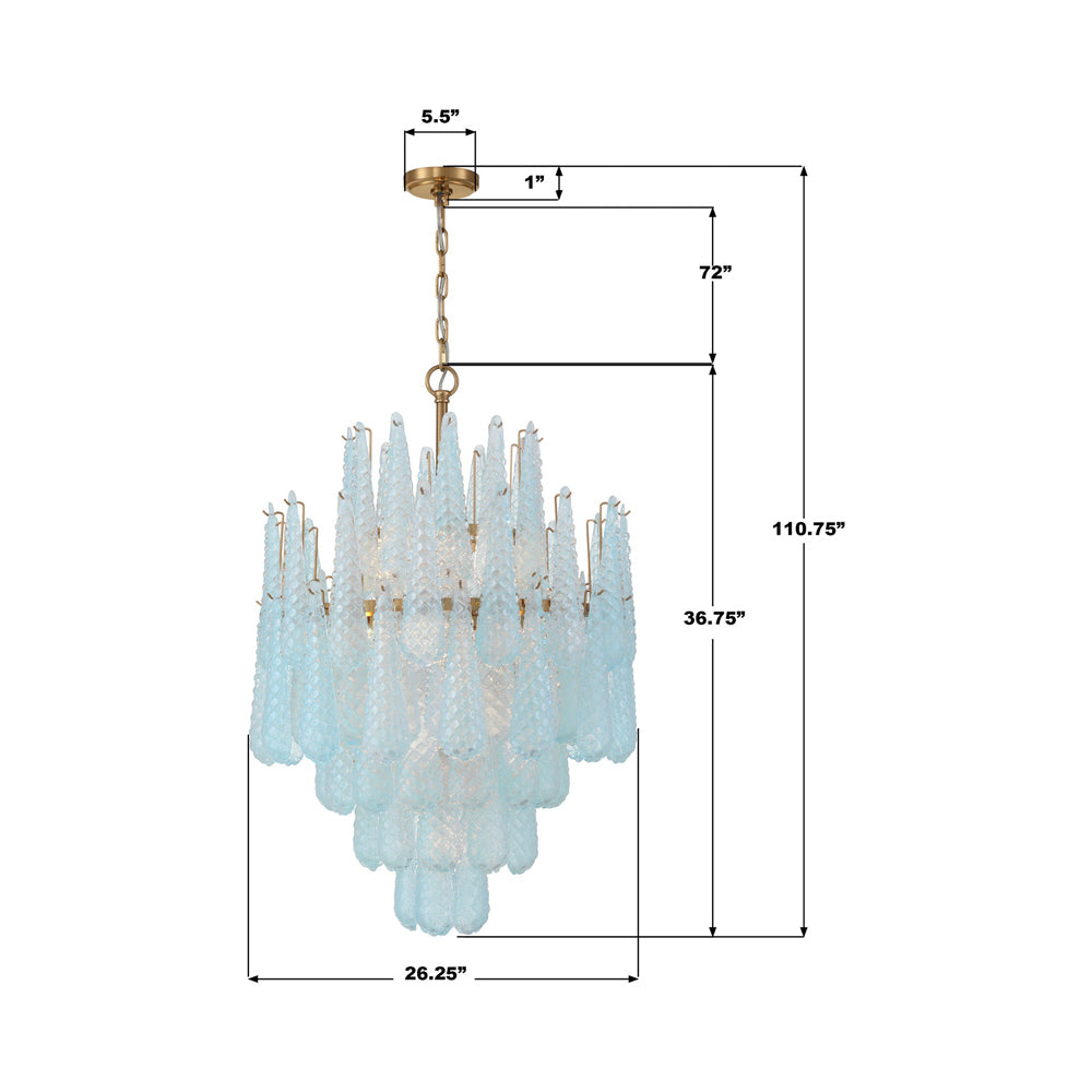 Ollie Chandelier - line drawing.