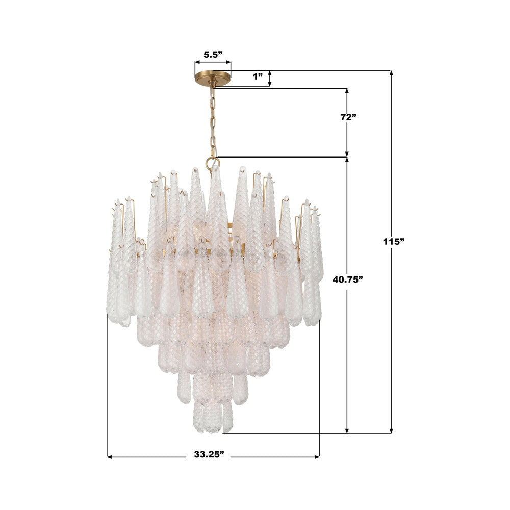 Ollie Chandelier - line drawing.