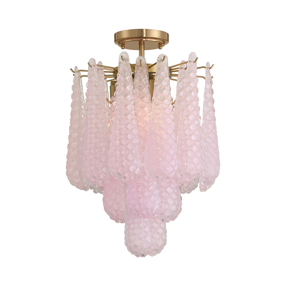 Ollie Semi Flush Mount Ceiling Light in Blush.
