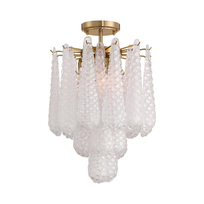 Ollie Semi Flush Mount Ceiling Light in Clear.