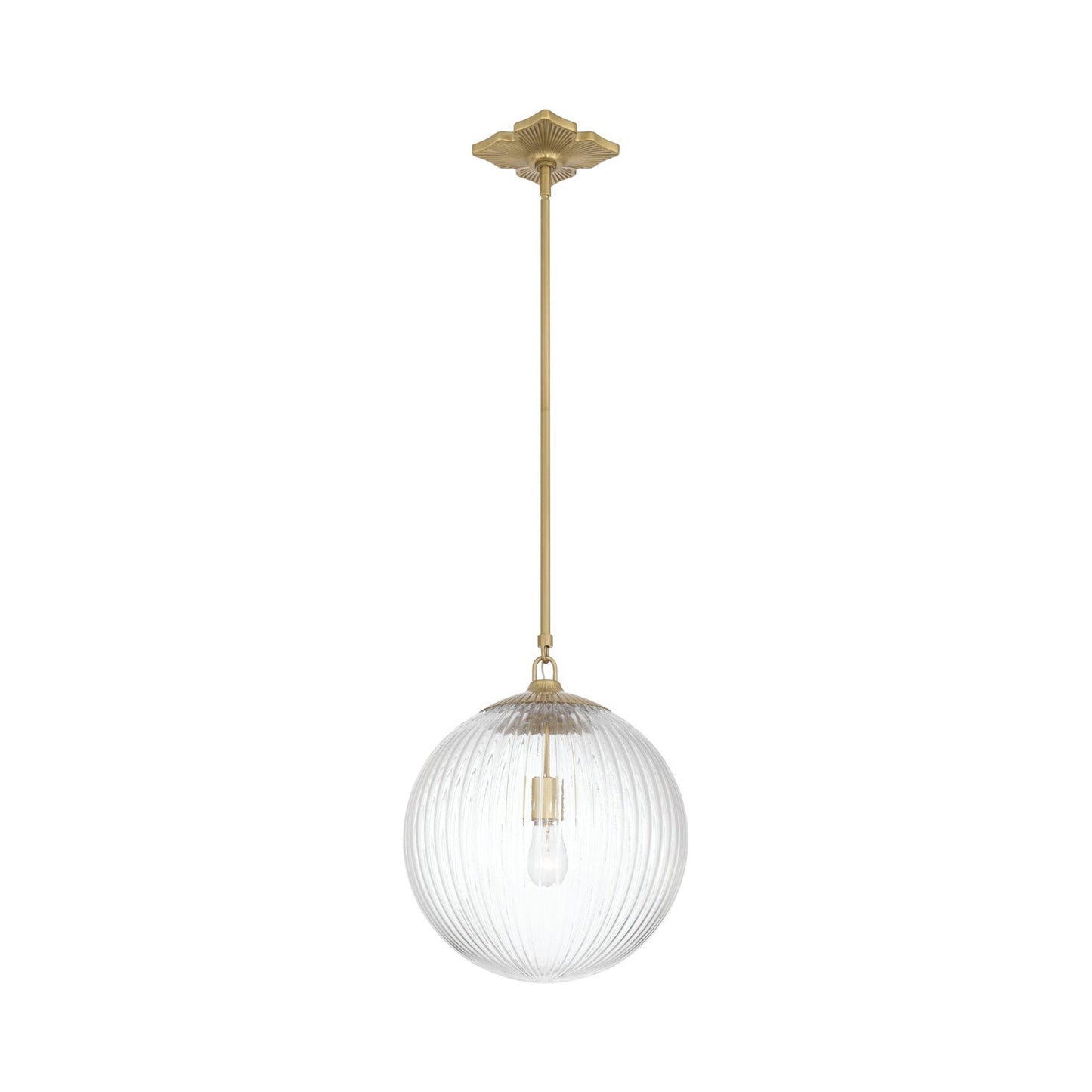 Orly Pendant Light in Aged Brass/Clear.