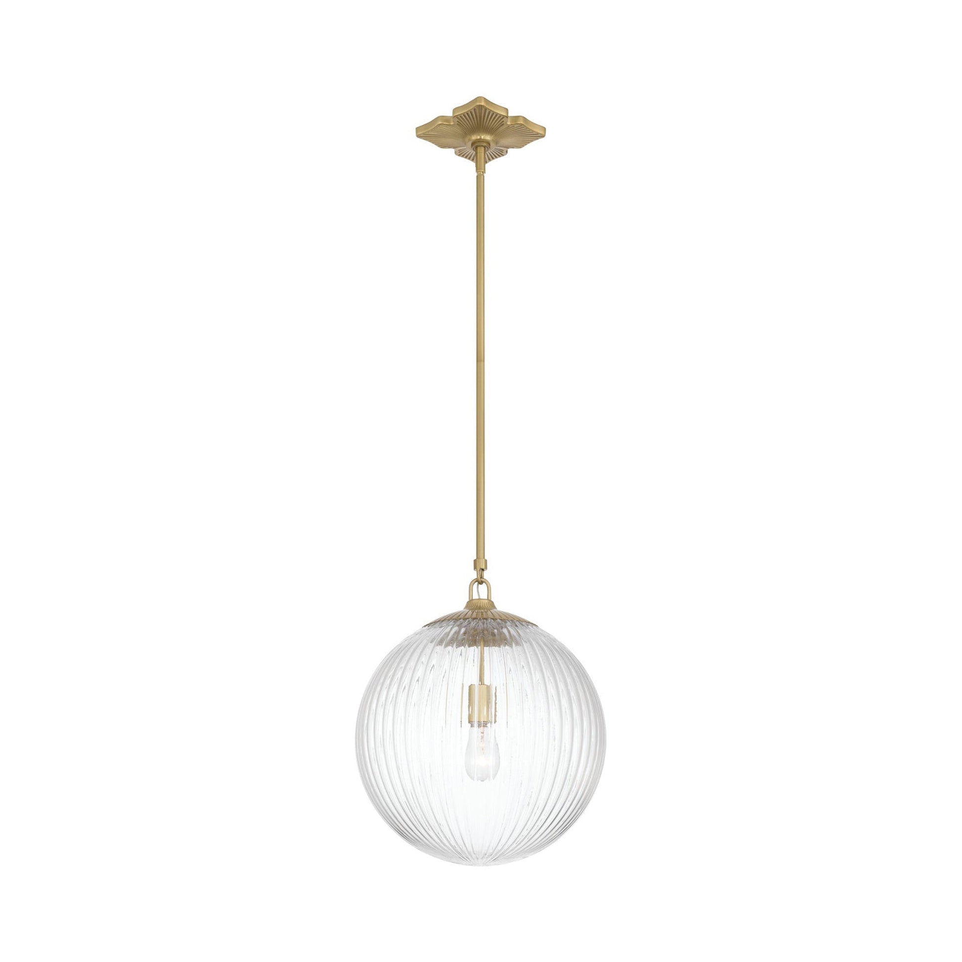 Orly Pendant Light in Aged Brass/Clear.