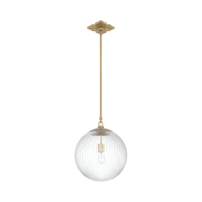 Orly Pendant Light in Aged Brass/Clear.