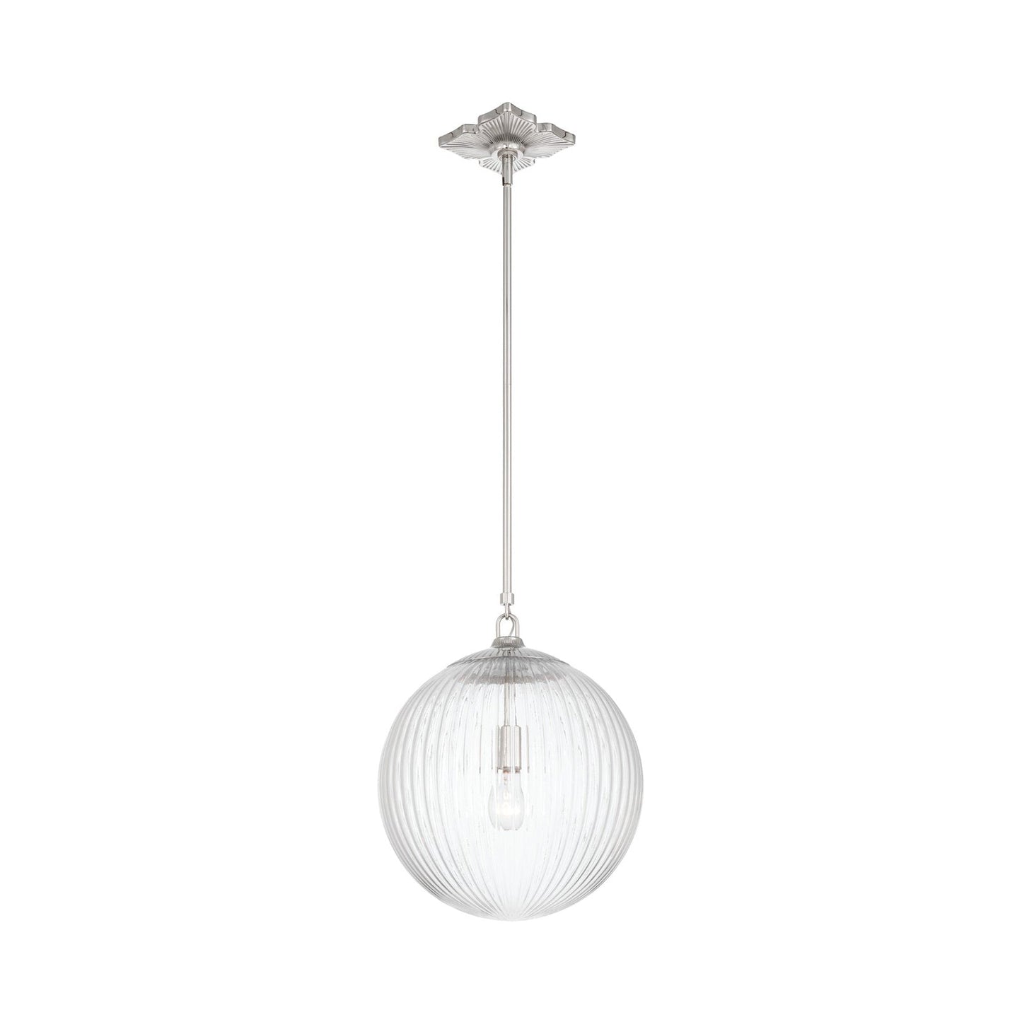 Orly Pendant Light in Polished Nickel/Clear.