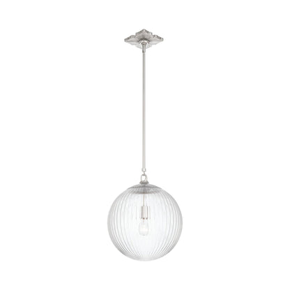 Orly Pendant Light in Polished Nickel/Clear.