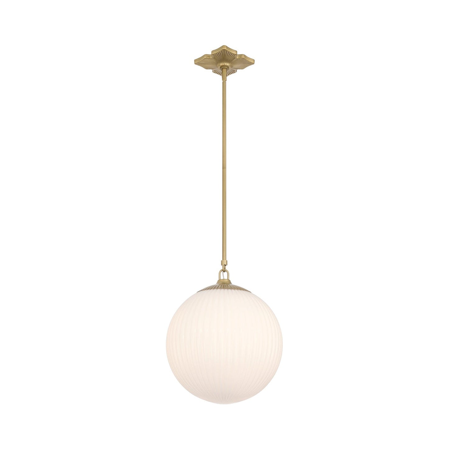 Orly Pendant Light in Aged Brass/White.