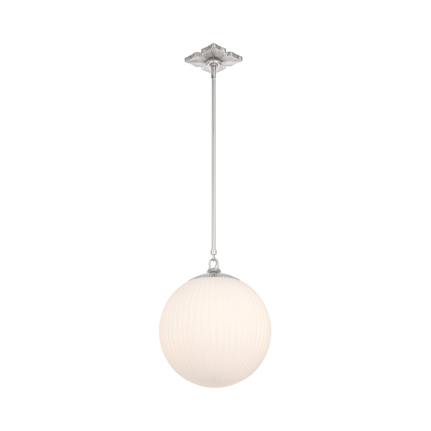 Orly Pendant Light in Polished Nickel/White.