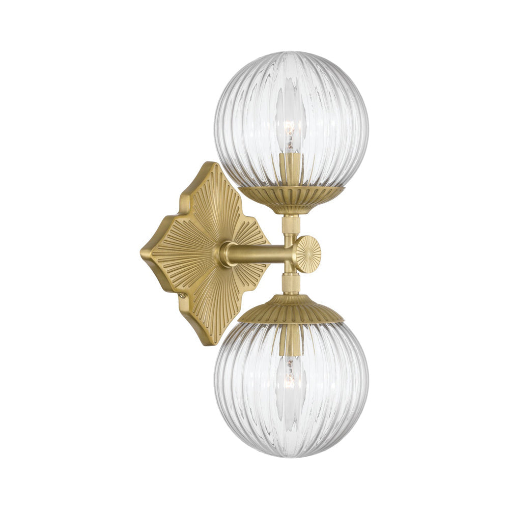 Orly Wall Light in Aged Brass/Clear.