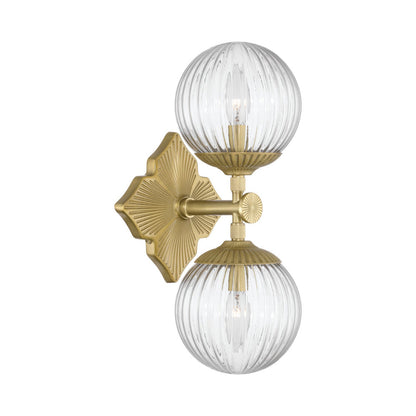 Orly Wall Light in Aged Brass/Clear.
