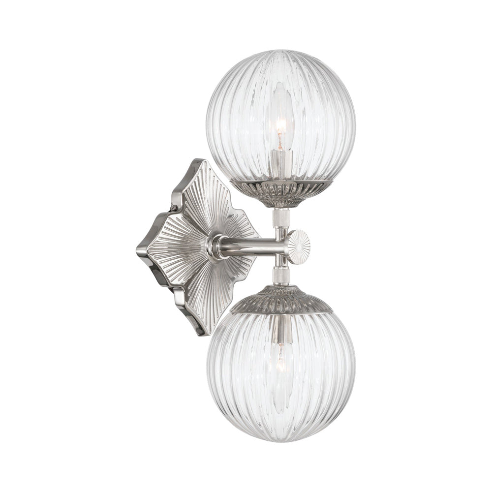 Orly Wall Light in Polished Nickel/Clear.