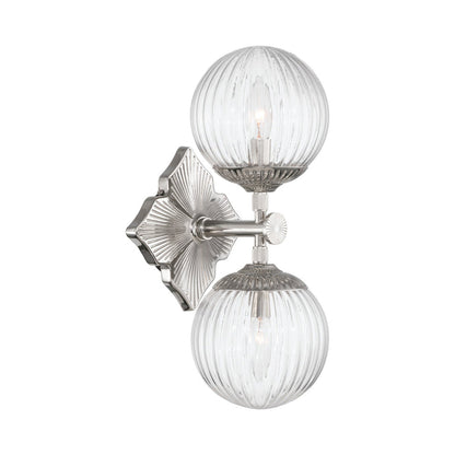 Orly Wall Light in Polished Nickel/Clear.