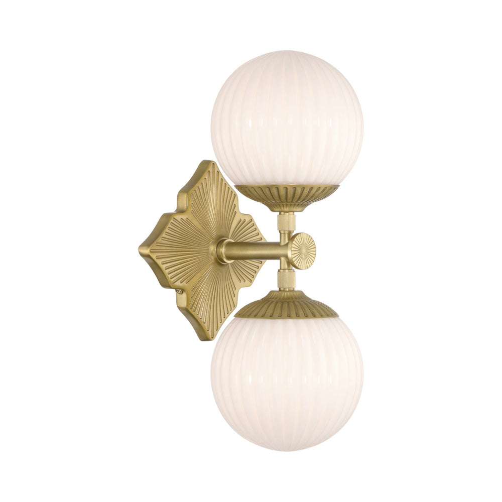 Orly Wall Light in Aged Brass/White.