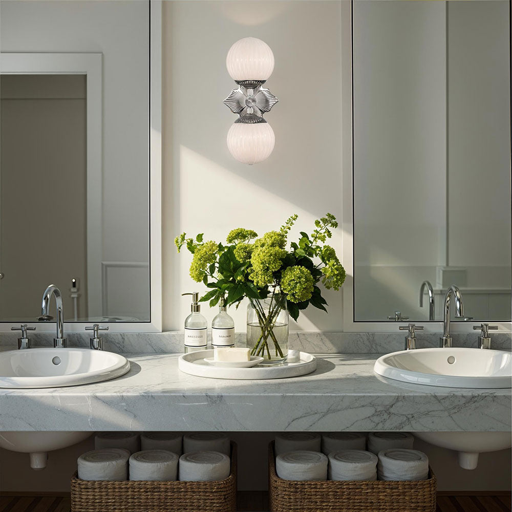 Orly Wall Light in bathroom.