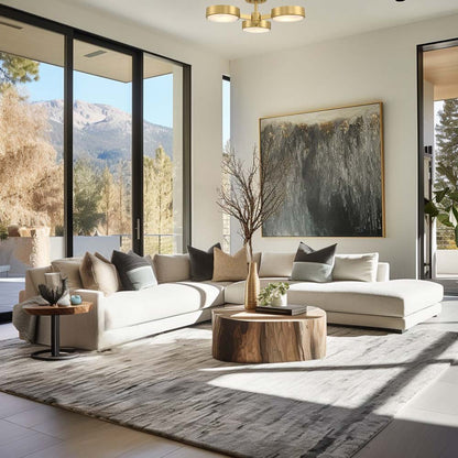 Orson Semi Flush Mount Ceiling Light in living room.