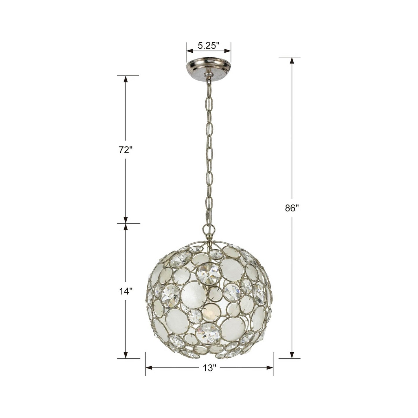 Palla Chandelier - line drawing.