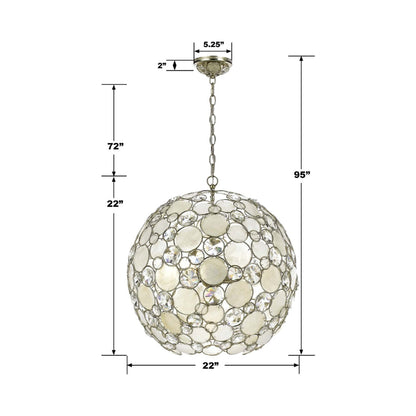 Palla Chandelier - line drawing.