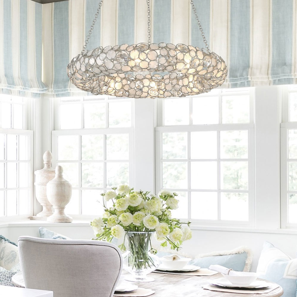 Palla Ring Chandelier in dining room.